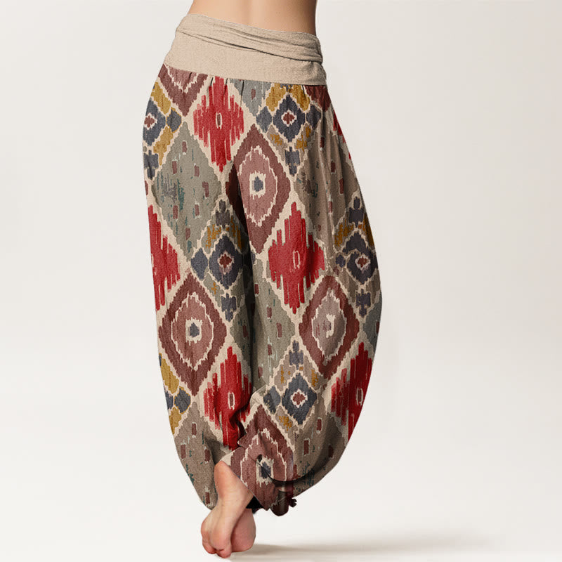 Plaid Printed Women's Elastic Waist Harem Pants