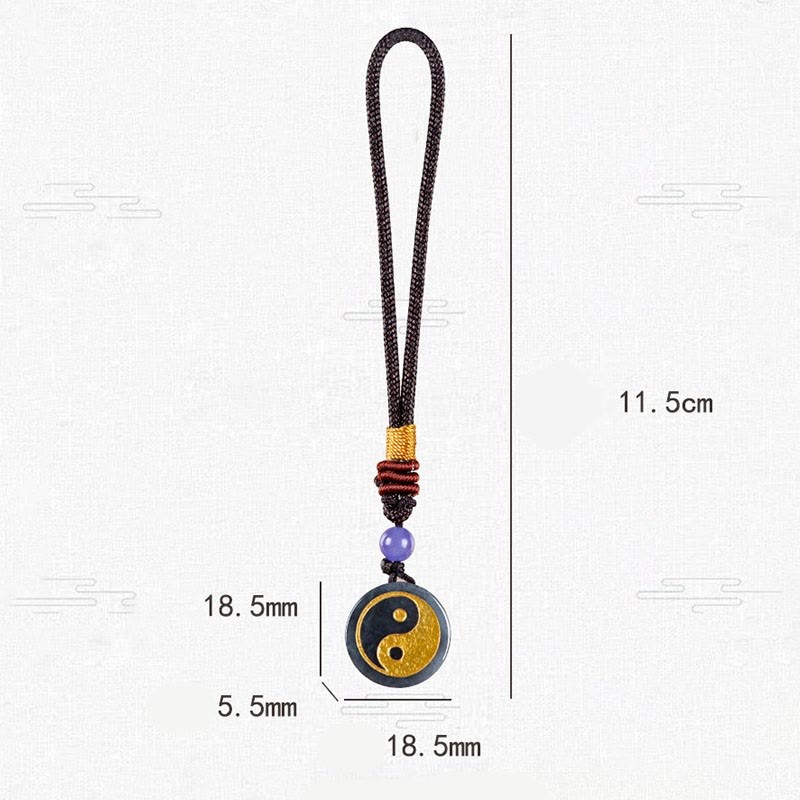 Yin Yang Black Jade Harmony Protection Key Chain