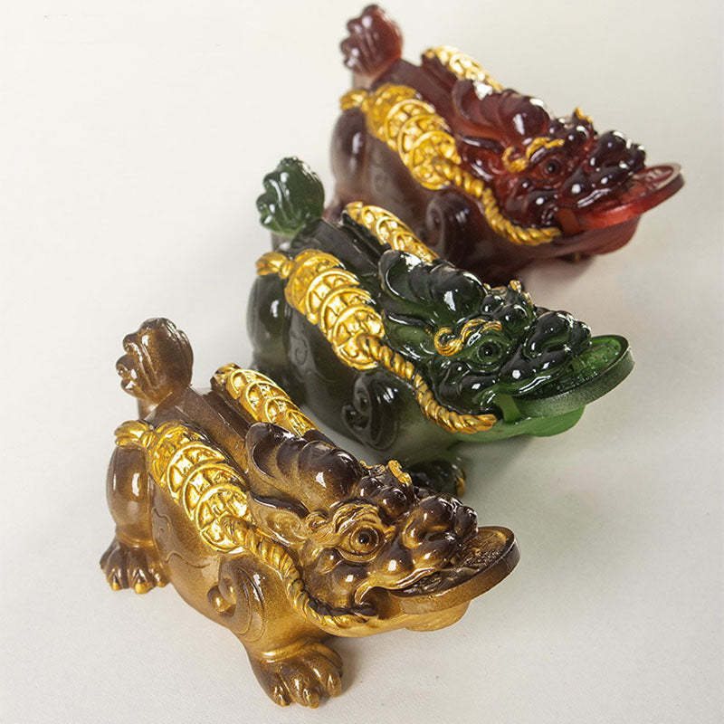Color Changing Small PiXiu Copper Coins Resin Tea Pet Wealth Home Figurine Decoration