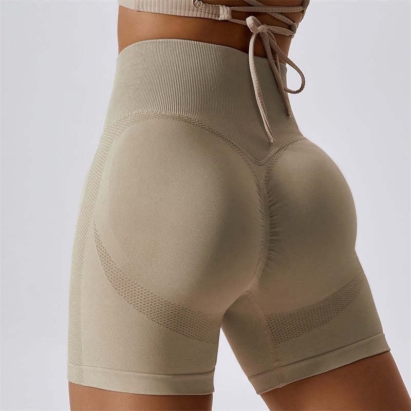 Women Seamless Sports Fitness High Waist Yoga Workout Shorts