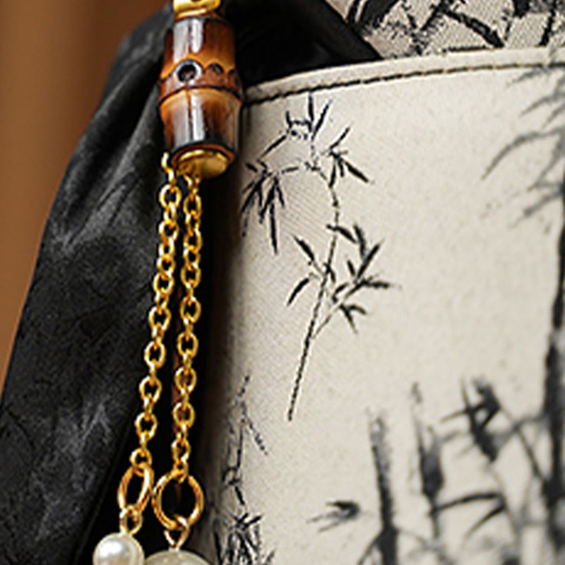 Panda Bamboo Magpie Embroidery Crossbody Bag Hangbags