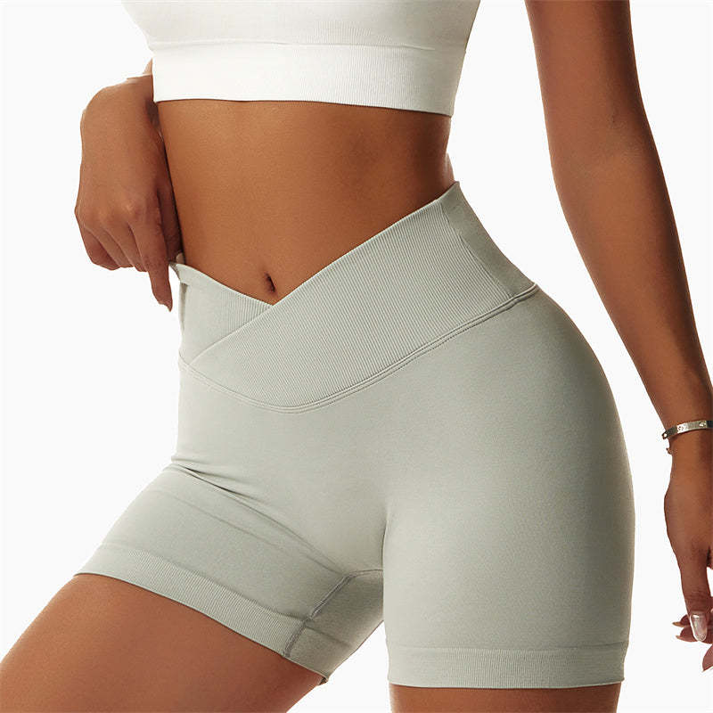 Women Seamless High Elasticity Sports Fitness High Waist Yoga Workout Shorts