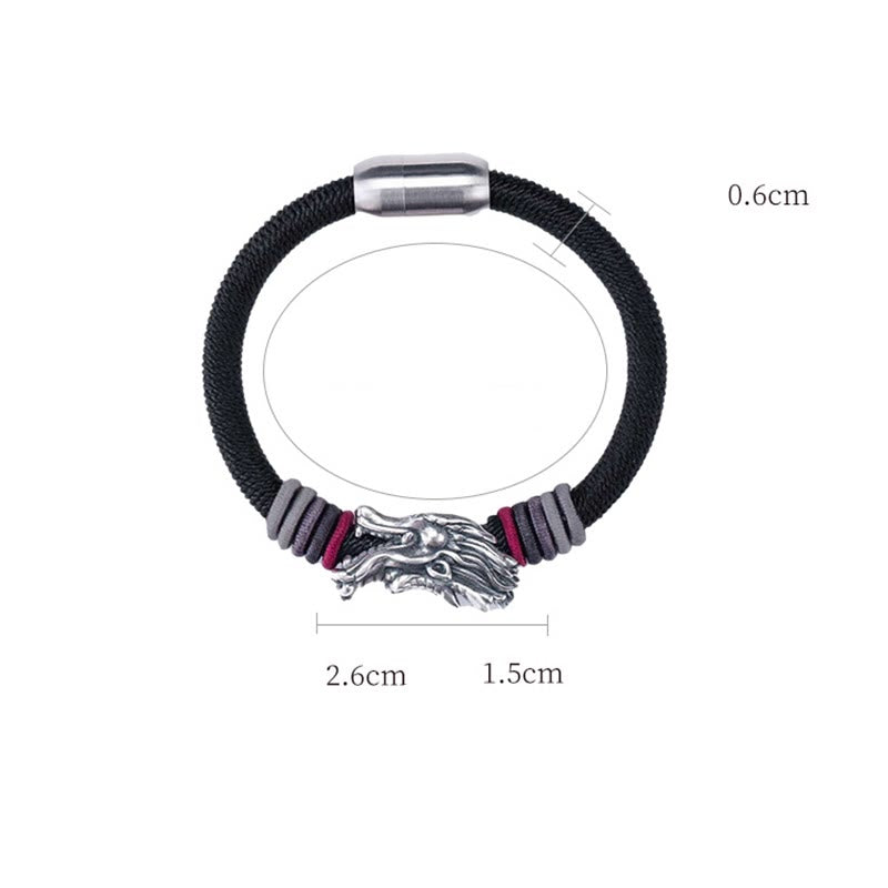 999 Sterling Silver Dragon Luck Handcrafted Braided Child Adult Bracelet (Extra 30% Off | USE CODE: FS30)