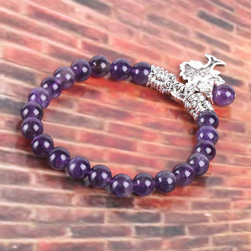 Natural Gemstone Tree of Life Lucky Charm Stretch Bracelet