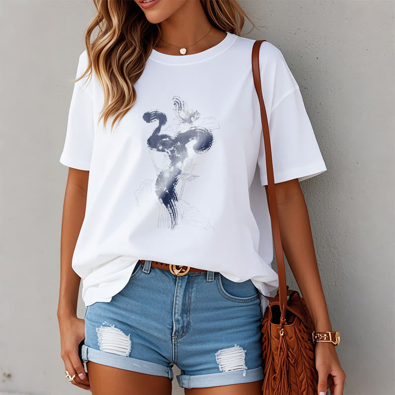 OM Lotus Flower Background Cotton Tee T-shirt