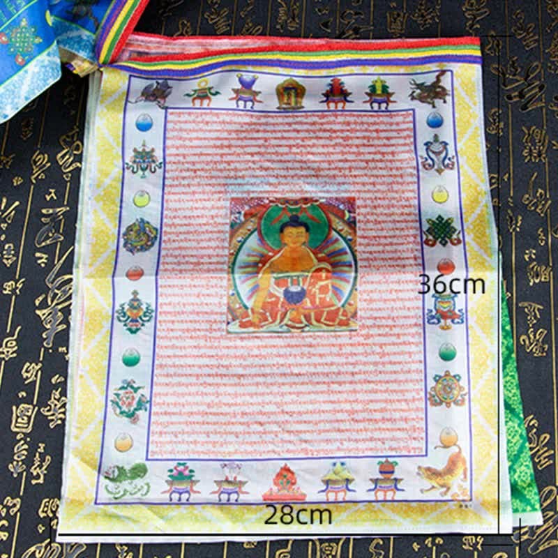 Tibetan 5 Colors Windhorse mystic zen Tara Scriptures Healing Auspicious Outdoor Prayer Flag