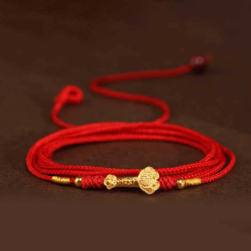 mystic zen Stone 999 Solid Gold Red String Belly Chain