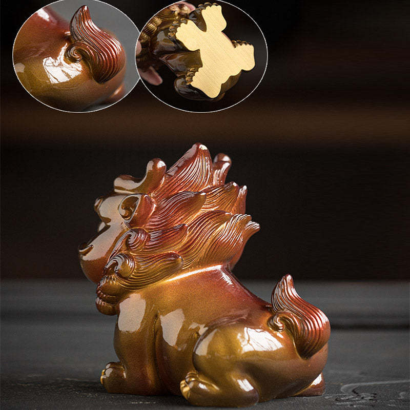 Color Changing Small PiXiu Resin Tea Pet Wealth Home Figurine Decoration