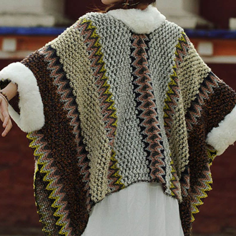 Tibetan Multicolored Striped Shawl Winter Cozy Travel Scarf Wrap