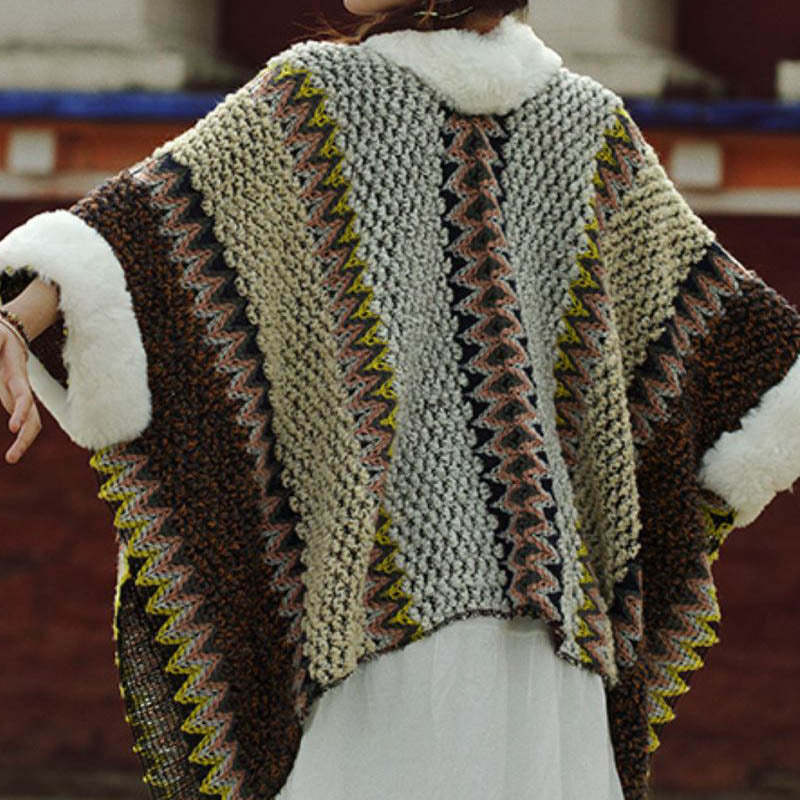 Tibetan Multicolored Striped Shawl Winter Cozy Travel Scarf Wrap
