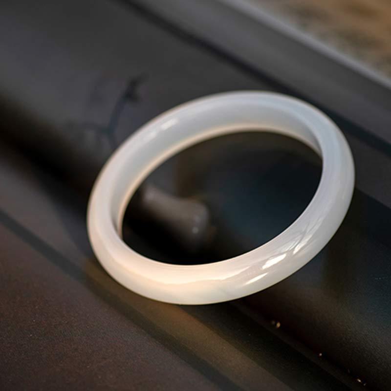 Natural Chalcedony Harmony Positive Bracelet Bangle