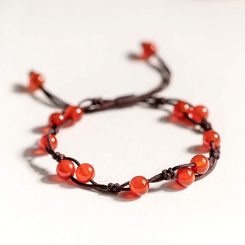 Red Agate Moss Agate Cinnabar Calm Bracelet