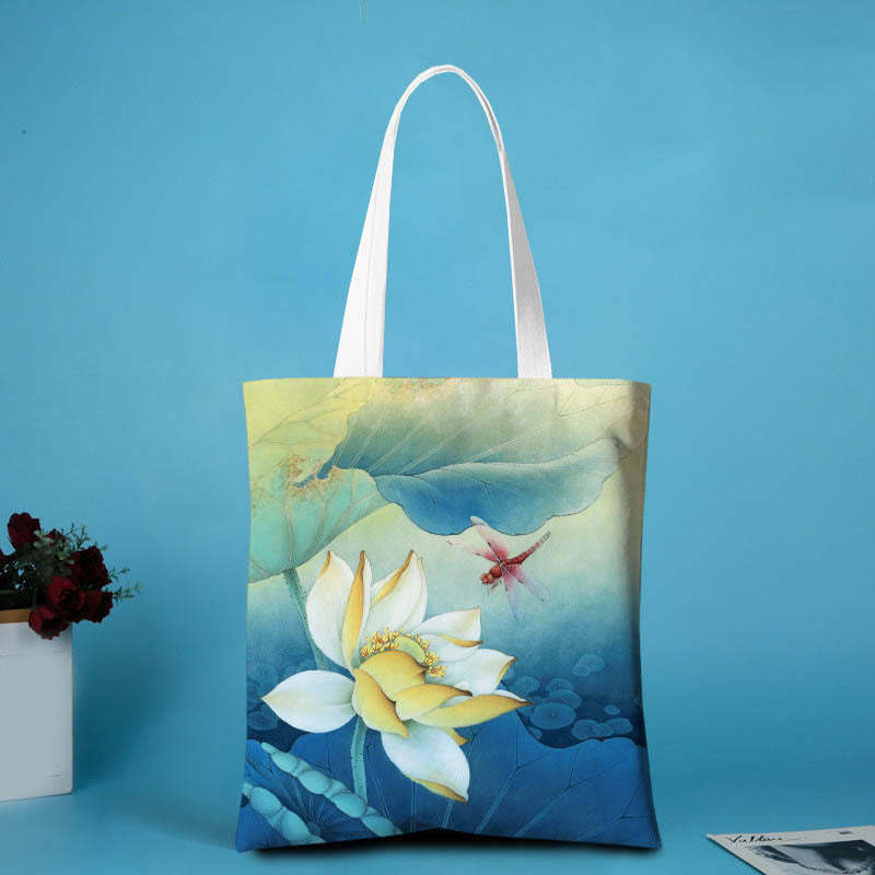 Lotus Canvas Shoulder Bag