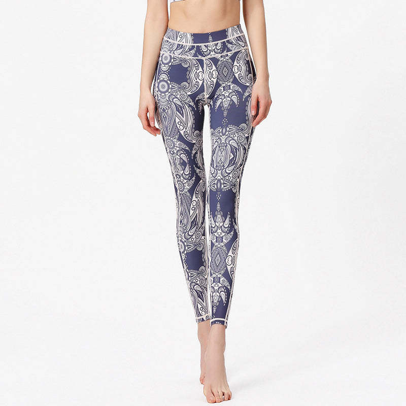Flowers Leaves Print Pants Sports Fitness Yoga Leggings Women's Yoga Pants