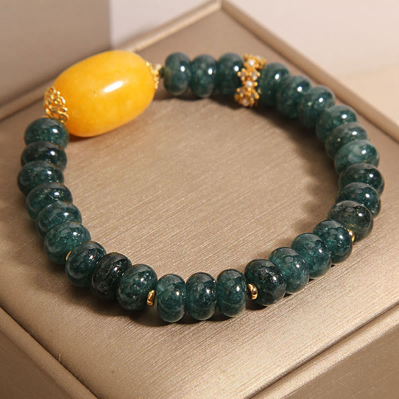 Green Jade Abacus Beads Topaz Luck Bracelet