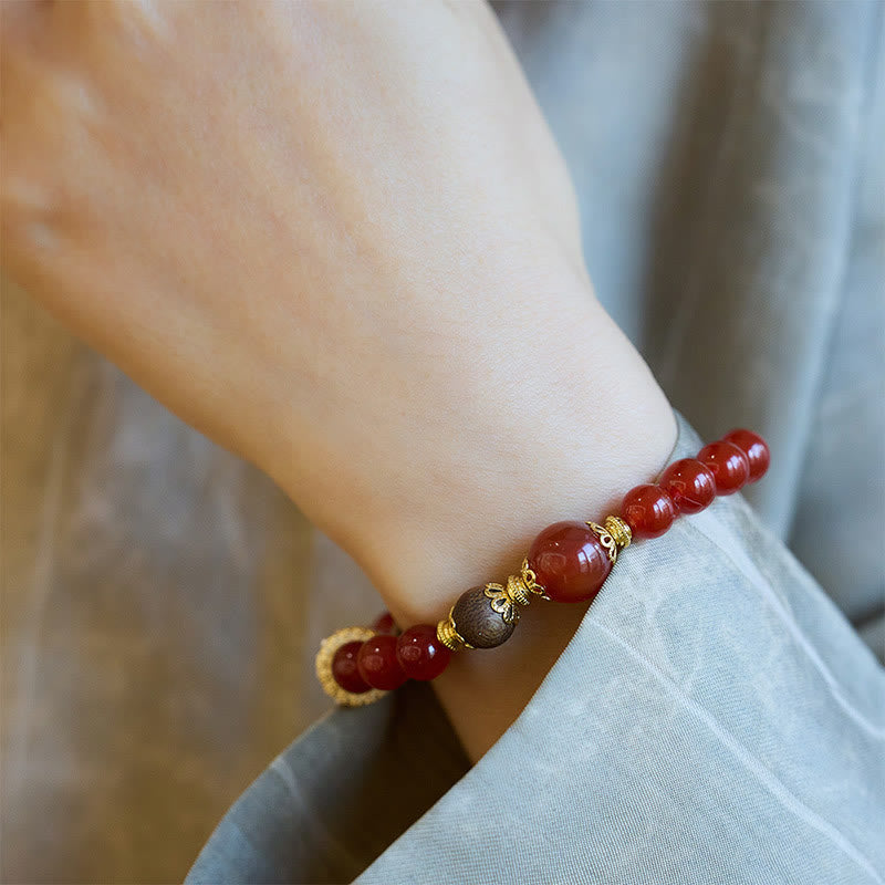 Red Agate Agarwood Confidence Bracelet