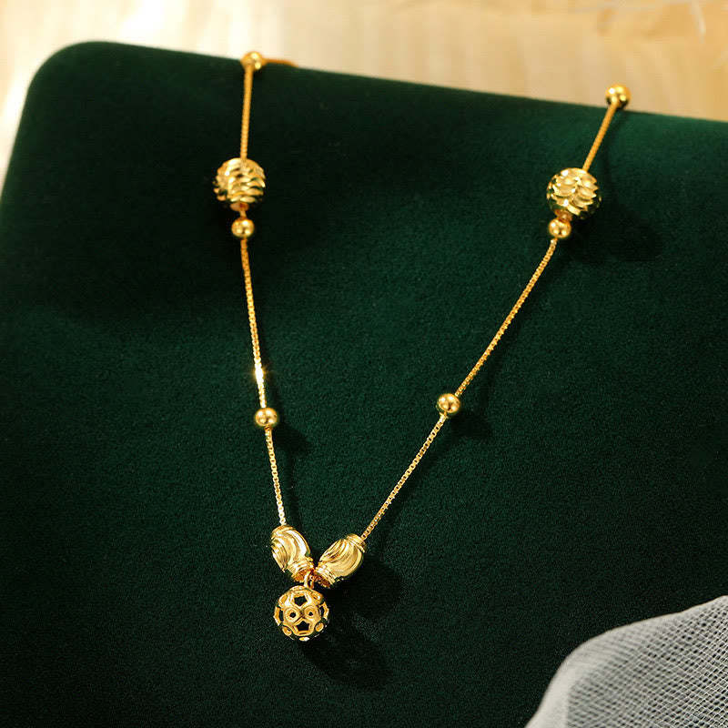 925 Sterling Silver Simple Bell Bead Blessing Anklet