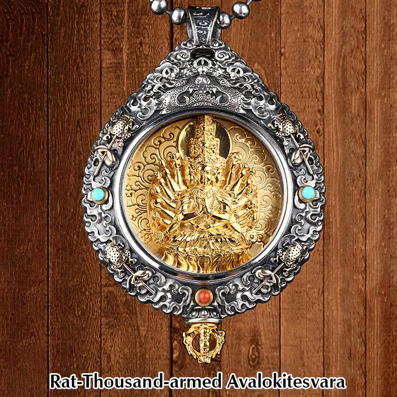 Chinese Zodiac Natal mystic zen Thangka Nine Palaces Eight Diagrams Wealth Rotatable Necklace Pendant