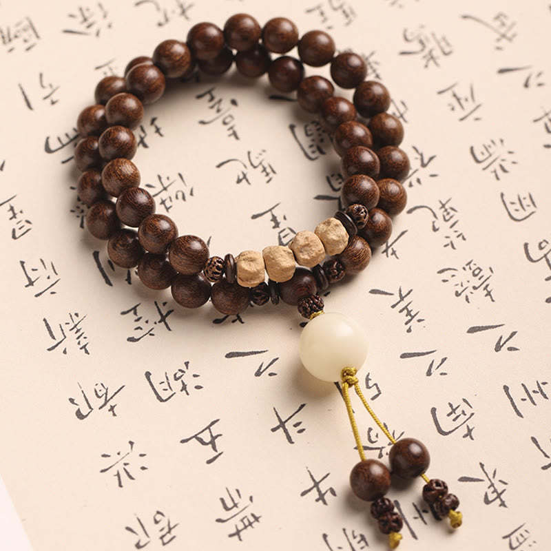 Sandalwood Small Leaf Red Sandalwood Bodhi Seed Purification Double Wrap Bracelet