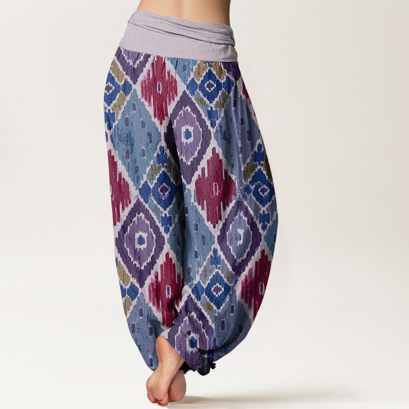 Plaid Printed Women's Elastic Waist Harem Pants