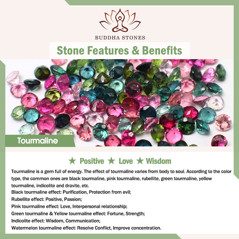 Multicolored Tourmaline Gourd Wisdom Double Wrap Lily Of The Valley Charm Bracelet