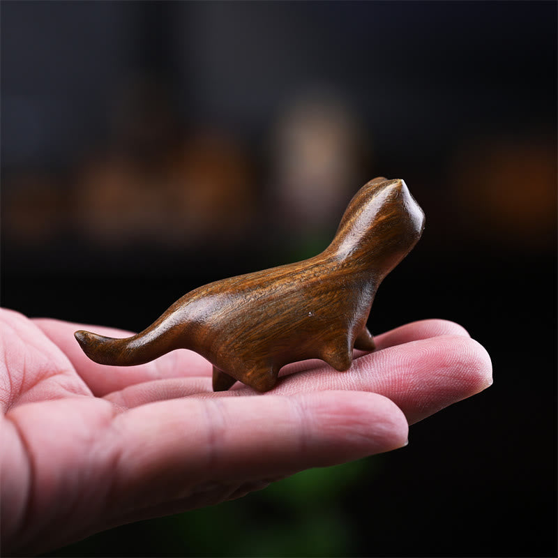 Green Sandalwood Small Leaf Red Sandalwood Ebony Wood Rainbow Wood Lucky Mini Walking Cat Positive Decoration