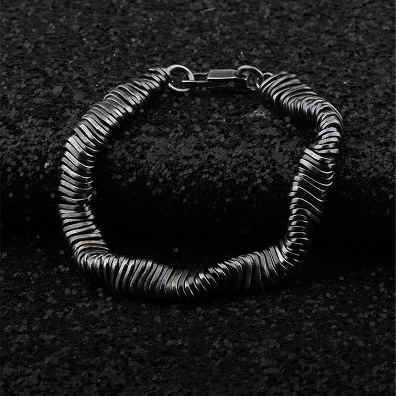 925 Sterling Silver Vintage Twisted Design Wealth Healing Chain Bracelet