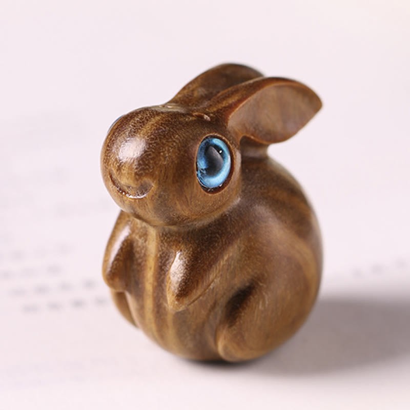 Small Leaf Red Sandalwood Green Sandalwood Lucky Mini Rabbit Relaxation Decoration