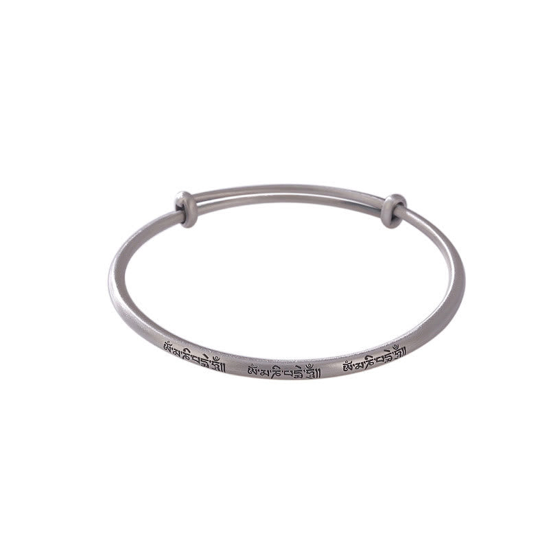 Tibetan 999 Sterling Silver Om Mani Padme Hum Love Bracelet Bangle
