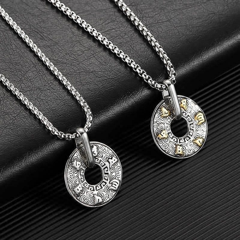 Tibetan Om Mani Padme Hum Peace Buckle Creativity Necklace Pendant