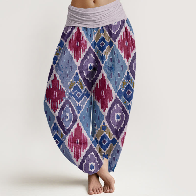Plaid Printed Women's Elastic Waist Harem Pants