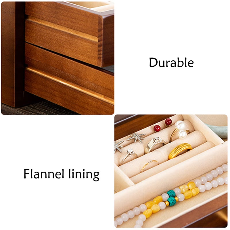 Retro Solid Wood Jewelry Box Jewelry Storage Box With Drawer