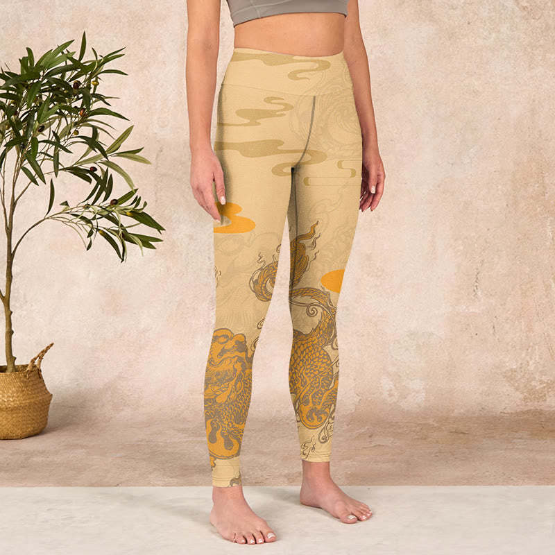 PiXiu Clouds Pattern Gym Leggings Women's Yoga Pants