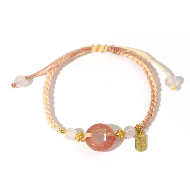 Peace And Joy Agate Peace Buckle Auspicious Handmade Braided Bracelet