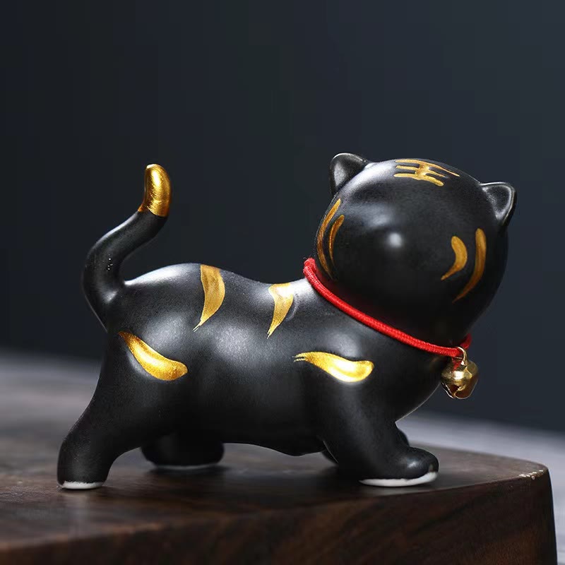 Mini Cute Tiger Tea Pet Ceramic Home Desk Figurine Decoration