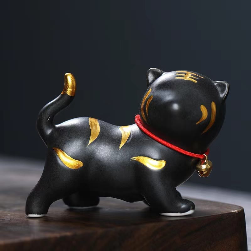 Mini Cute Tiger Tea Pet Ceramic Home Desk Figurine Decoration