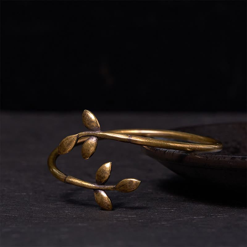 Lucky Clover Copper Brass Healing Bracelet Bangle