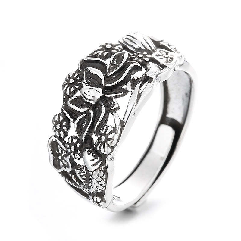 Lotus Symbol Koi Fish Enlightenment Ring