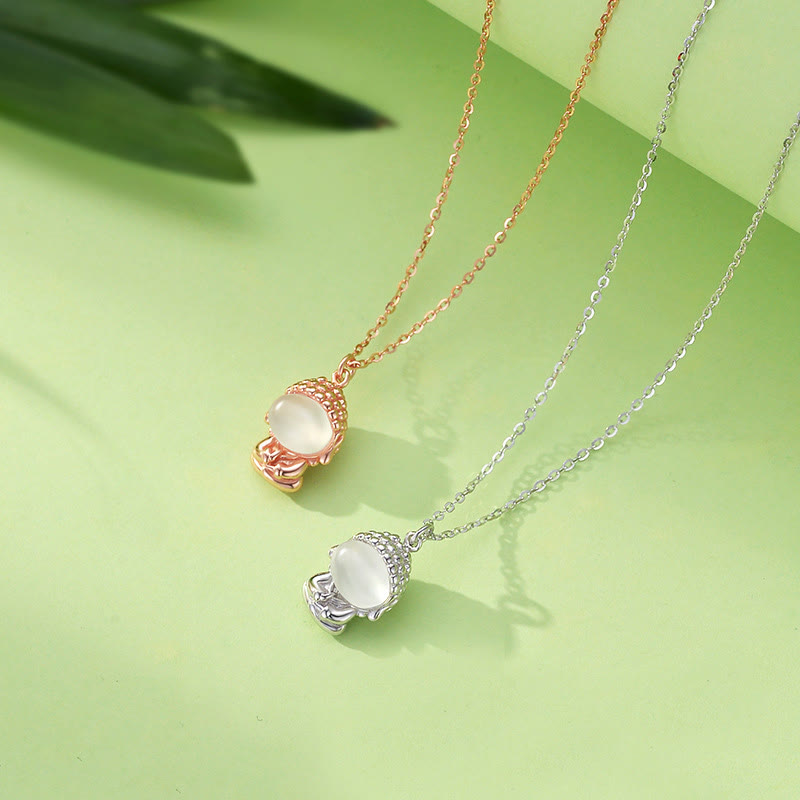 925 Sterling Silver Chalcedony Formless mystic zen Positive Necklace Pendant