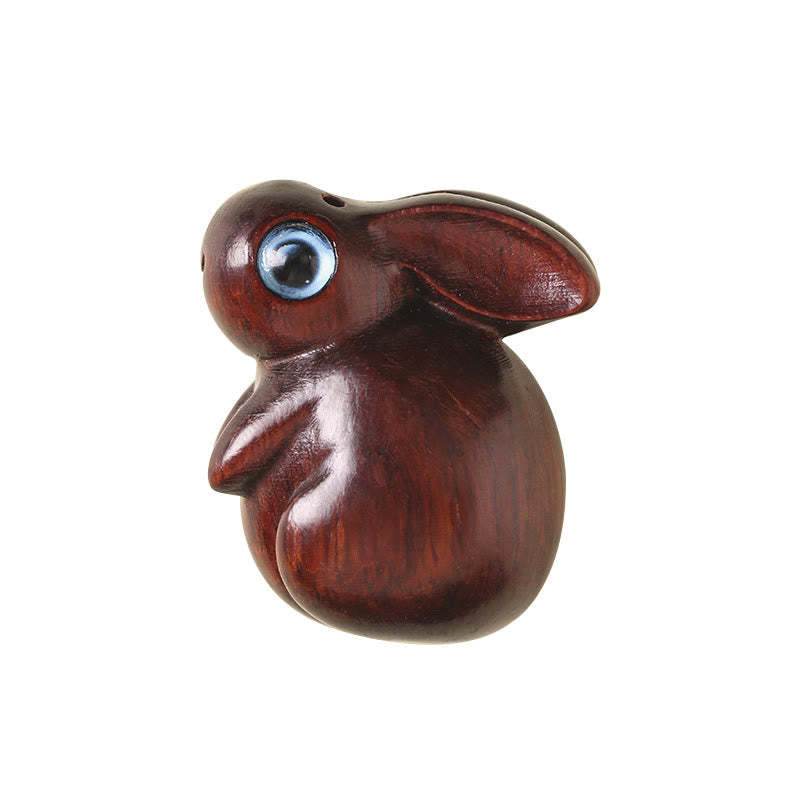 Small Leaf Red Sandalwood Green Sandalwood Lucky Mini Rabbit Relaxation Decoration