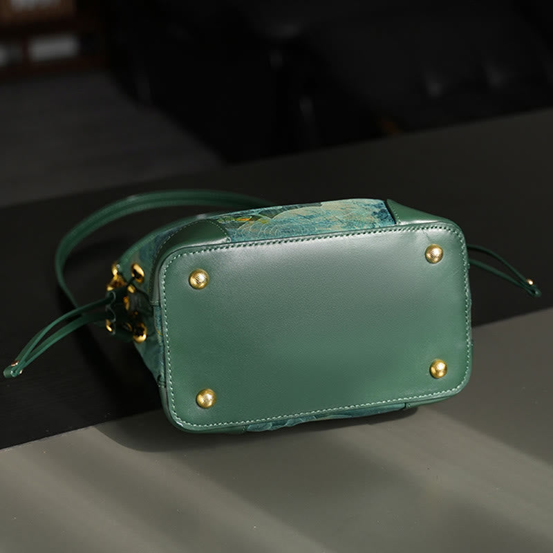 Handmade River Mountain Bead Pearl Tassel Xiangyunsha Silk Crossbody Bag Hangbags