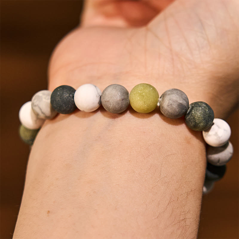 White Turquoise Picasso Jasper Green Calcite Blessing Bracelet