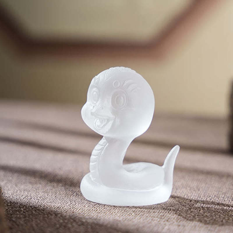 Small Cute Year Of The Snake Liuli Art Piece Home Decoration
