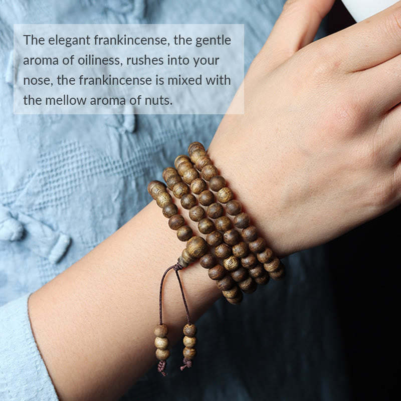 108 Mala Beads Huizhou Green Qinan Agarwood Peace Strength Bracelet