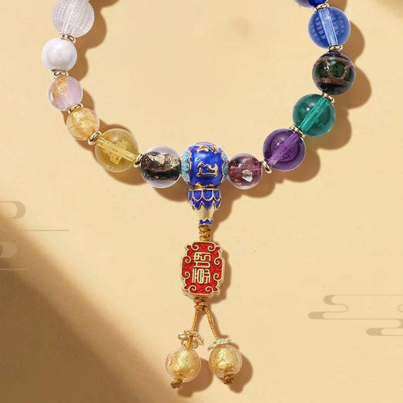 Tibetan Colorful Incense Ash Liuli Glass Bead Om Mani Padme Hum Dorje Vajra 18 Beads Wrist Mala