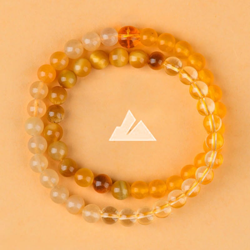 Five Elements Various Agate Crystal Chalcedony White Crystal White Agate Luck Bracelet