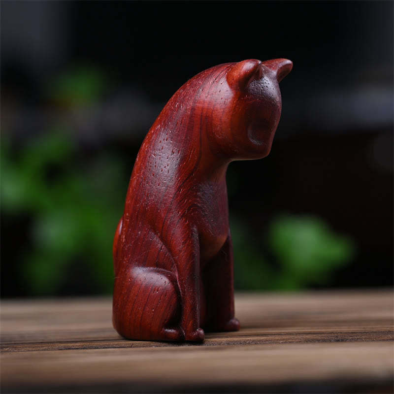 Small Cat Mouse Green Sandalwood African Red Rosewood Peace Home Decoration