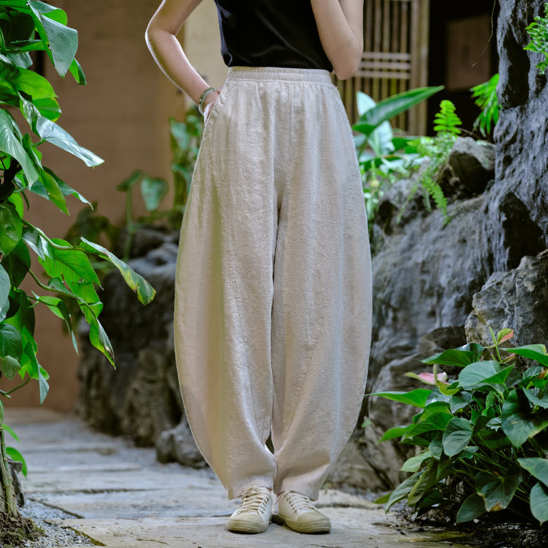 Solid Color Loose Yoga Harem Pants With Pockets