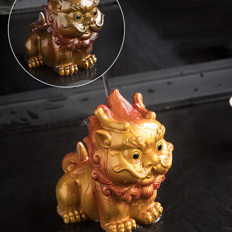 Color Changing Small PiXiu Resin Tea Pet Wealth Home Figurine Decoration