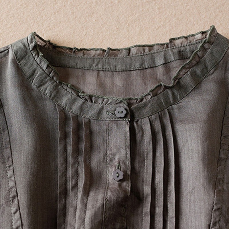 Casual Drawstring Design Short Sleeve Cotton Midi Dress With Pockets